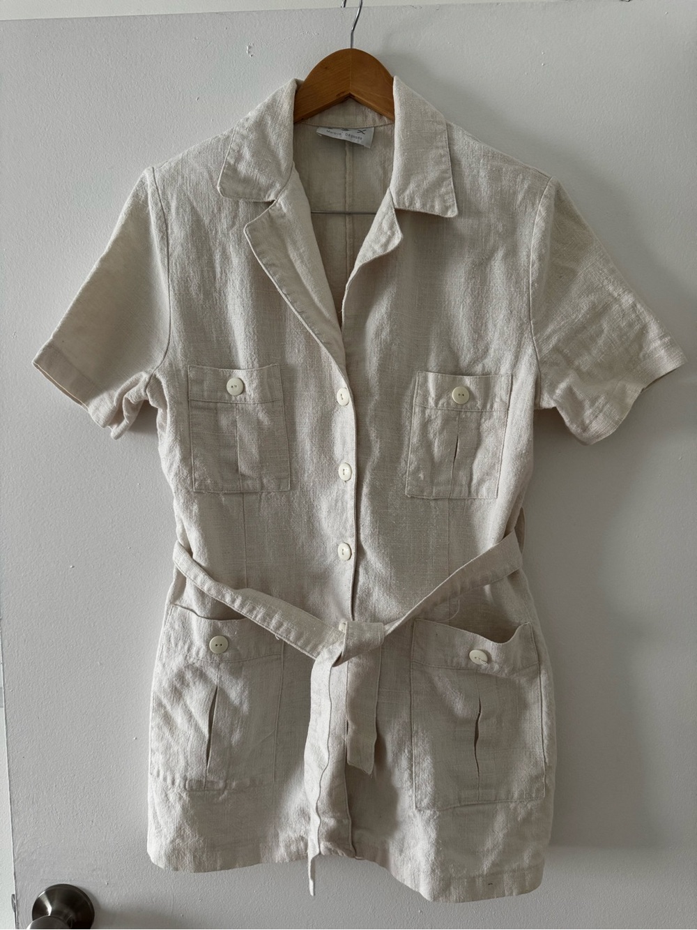 Natural Linen Button-Up Mini dress